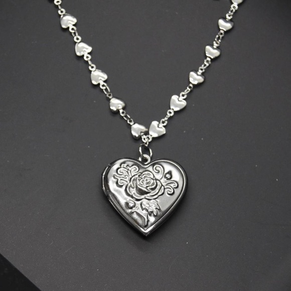 Silver Locket with Heart Chain - Picture 7 of 7